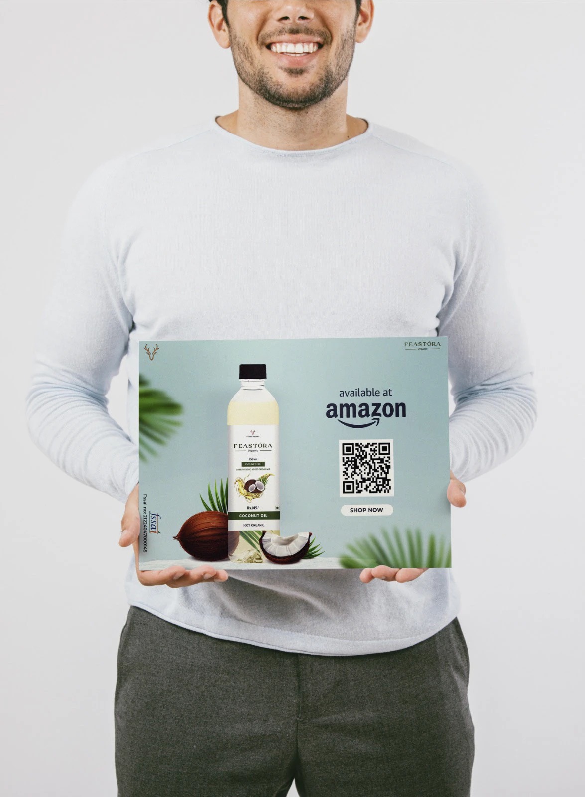 Feastora coconut oil retail unboxing shot