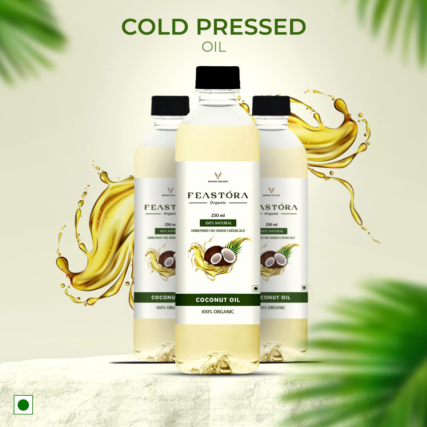 Feastora coconut oil uses — hair, massage, cooking
